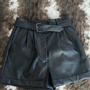 High-waisted Express Faux Leather Shorts